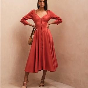 NWT Cult Gaia Kiara midi dress in Chili Sz. Small